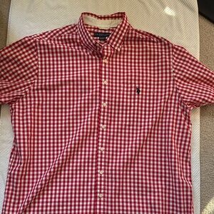 U.S. Polo Assn. Red and White Checkered Shirt